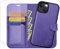 OCASE Hülle iPhone 14 [Abnehmbare magnetische Hülle] [Kabelloses Laden] [Displayschutz] [Kartenfach] Handyhülle RFID Schutzhülle Etui Klapphülle Kompatibel für iPhone 14 Violett