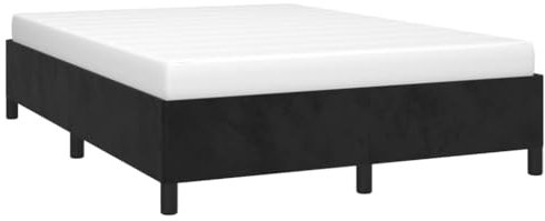 vidaXL Polsterbett Bett Doppelbett Bettgestell Bettrahmen Lattenrost Samtbett Ehebett Schlafzimmerbett Schlafzimmermöbel Schwarz 140x200cm Samt