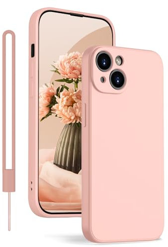 KPPIT iPhone 13 Hülle Silikon Case 6.1 Zoll,Hanyhülle iPhone 13 [Kameraschutz] [Mikrofaser] [Kratzfeste] Rundumschutz Case Schutzhülle Hülle für iPhone 13, Rosa