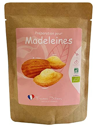 FRANCE DÉLICES - Préparation Pâtisserie Pour Madeleines Bio - Dessert Ou Goûter Gourmand Et Naturel - Rapide Et Facile - Fabrication Artisanale En France - 20 Madeleines - 140g