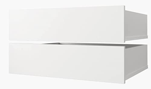 KRYSPOL Schubladen für Schiebeschränke, Set mit 2 Schubladen (Weiß)