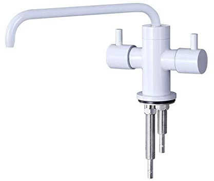 Robinet de Filtre à Eau Blanc Robinet Purificateur D'Eau Double Sortie Pivotant Robinet de Cuisine-D