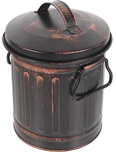 DOITOOL Fireplace Ash Bucket with Lid Iron Coal Container for Easy Carrying Capacity Storage Bin for Hot Ashes Compact Bucket for Kitchen Barbecue Use