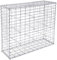 DEFACTO Gabion - Panier à pierre - En acier galvanisé inoxydable - Décoration de jardin - Mur de plantes - Argenté - 100 x 90 x 30 cm