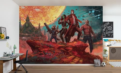 Marvel Vlies Fototapete - Guardians of the Galaxy Panorama- Größe 400 x 250 cm - Kinderzimmer, Tapete, Kindertapete