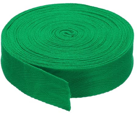 PATIKIL Baumwollband Baumwolle Gurtband 30mm x 9m, Schrägband Baumwoll Nahtband Köperband Saumband Einfassband Stoffband Webband zum Nähen für DIY Basteln Stricken Verpackungen, Grün