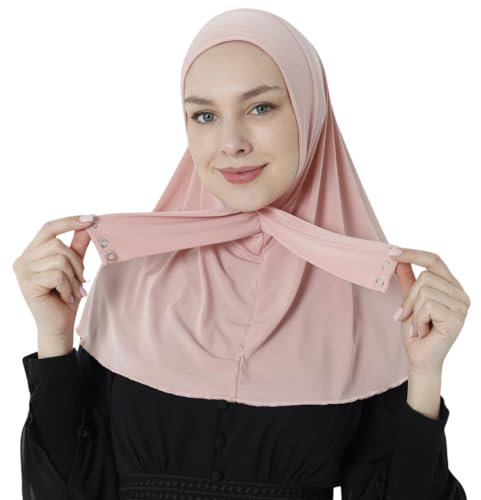 istanbul styles Hochwertiger muslimischer Hijab für Damen – eleganter Schal – dehnbar, langlebig, sofort zu tragen, intelligenter Hijab lässt sich leicht schließen, Pink, Standard