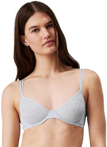 Calvin Klein Women's Unlined Demi-Cup Bra with Underwire, Blue (Plein Air), 40C