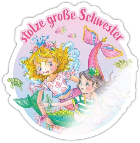 Spreadshirt Prinzessin Lillifee Stolze Große Schwester Sticker, max. 10x10 cm, 10 x 10 cm, Weiß glänzend