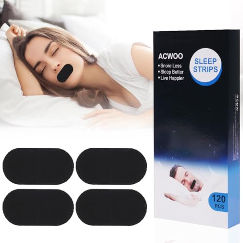 ACWOO Mouth Tape for Sleeping, 120 Stück Mundpflaster gegen schnarchen, Oval Mundkleber Schnarchstopper Nachts Mundpflaster, Mund Tape Schlaf für Die Verbessern Schlafqualität,Schnarchen Nasenpflaster
