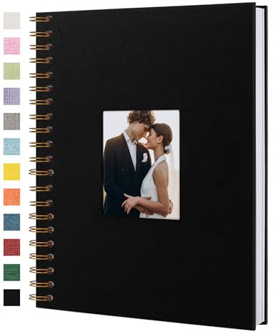 Yopih Fotobuch Scrapbook mit Leineneinband, 20 x 28 Cm Hardcover mit weißem Kraftpapier-Seiten, für Reisen Hochzeit Gästebuch Weihnachten Baby Shower (20 Blätter/40 Seiten)