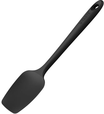 U-Taste Spatule à Cuillère en Silicone: 250℃ Résistante à la Chaleur Maryse en Caoutchouc sans Soudure Flexible, Cuisson Ustensile de Cuisine pour Mélanger Remuer Racler (29cm, Noir)