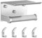 Papier toilette porte-rouleau à encastrer au mur avec 4 crochets adhésifs en aluminium extra fort, argenté (5, Silver)