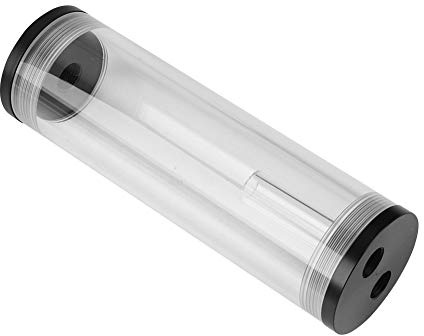 lyrlody 50mm Wasserkühlung Behälter Pumpe DC Waterkühlungstank 160mm lang, bis zu 800L/H Fließgeschwindigkeit, Acryl Wasser Pumpe Zylinder (160mm)