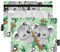Fustylead Federmäppchen mit niedlichem Koala auf Ast und Blättern, für 3 Ringe, Bleistiftbeutel mit Reißverschluss, transparentes Fenster für Büro-Kosmetikbedarf, 2 Stück, grün