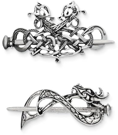 AIYVELU 2 Pcs Vintage keltischen Knoten Haarspangen Silber, Antik Silber Wikinger Haarspangen, Vintage Minimalist keltischen Knoten Haarspangen für Hochzeit, Party