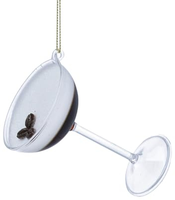 Christmas Decorations, Novelty Bauble, Novelty Espresso Martini Cocktail Bauble, Fun Hanging Glass Cocktail Drink Bauble, Christmas Tree Decoration, Quirky Xmas Tree Ornament