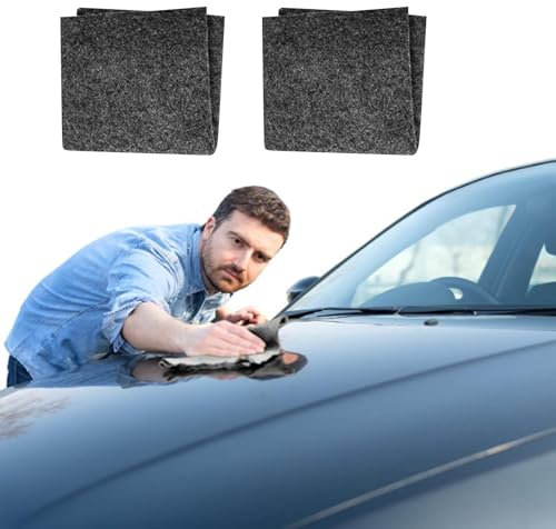 2 Stück Nano Sparkle Tuch, Magic Nano Sparkle Tuch für Auto Kratzer Entfernen Reparatur,Nanomagic Tuch Car Scratch Remover für Reparatur von leichten Kratzfarben,Lackpflege, Autoreinigung(Dunkelgrau)