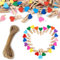XURJUMI 50 Pièces Coeurs Colorés Mini Pince a Linge Bois, Accroche Photo, avec 10 M Corde de Jute et Crochet Non marquant, DIY Mini Epingle en Bois Photo