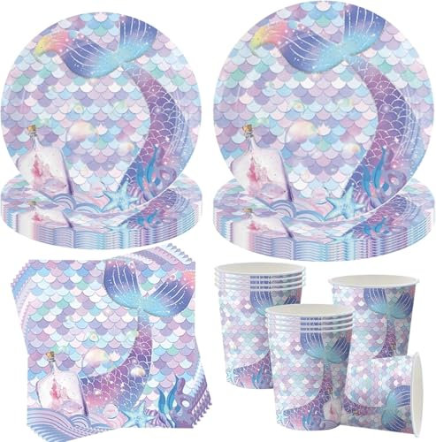 Set di stoviglie per feste di compleanno per bambini, 50 pezzi