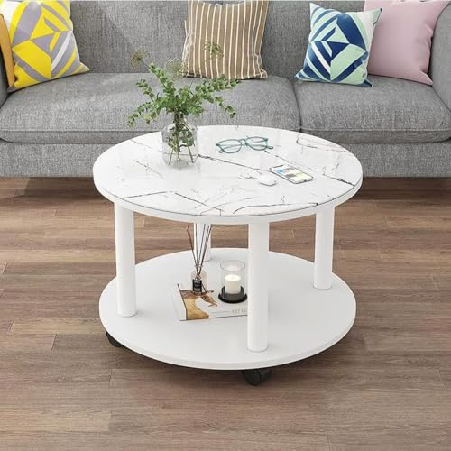 Couchtisch Mit Stauraum, Runder Couchtisch Aus Glas, Couchtisch Mit Glasplatte, Wohnzimmertisch Mit Rollen, Moderner Couchtisch Mit 2 Ebenen, Mode Schmiedeeisen Wohnzimmertisch, Kleiner Beistelltisch(