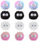 Niuhong 12 Pcs Bunte Pompons Fellbommel Anhänge Dekoration Pompom Cartoon Augen Deko Lustige Niedlich Flauschige Plüsch Bälle DIY Handwerk Schuh Taschen Schlüsselanhänger Zubehör (B)