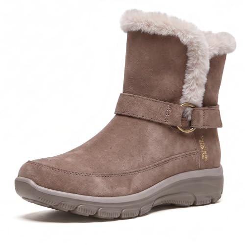 Skechers Easy Going-Dreamers Luxe Vibe Damen-Stiefel, wadenhoch, freihändig | Freihändige Slip-Ins, entspannte Passform, luftgekühlter Memory-Schaum, Fersenkissen, wasserabweisend, Kunstfellfutter