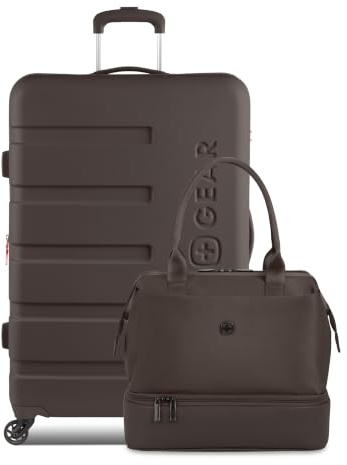 SwissGear 7366 Hardside Expandable Luggage with Spinner Wheels, Chocolate, 2-Piece Set (Weekender/27), 7366 Hardside Expandable Luggage with Spinner Wheels