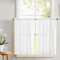 Vangao Scheibengardinen Modern Küche Weiß Leinenoptik Bistrogardine 2er Set 65Bx75Hcm mit Stangendurchzug Küchengardinen für Wohnwagen Landhausstil Fenster Gardinen Kurz Halbtransparente Weiss