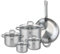 ELO 9501350 Batterie de cuisine 5 pièces, Set de 1 Poêle de cuisson 32 cm et 4 faitouts 14, 16, 20 et 26 cm Elo Profi Citrin, inox, induction
