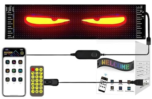 AMFUN Luz de Ojos de Diablo para Coches y Camiones, Ojos LED para Camiones, Pantalla LED Flexible Programable Grande, para Diseño Dinámico DIY(7 * 17.3CM)