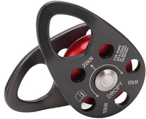 Msiud Seilrolle Umlenkrolle 20 KN, Seilrolle Mit Kugellager Mikro Leichte Kletterrolle Aluminiumlegierung Rettungsrolle Einzelrolle Feste Schaukelrolle für Bis 12 mm Durchmesser Seilkletter