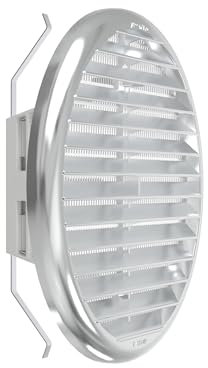 Plikc - Griglia aerazione tonda in ABS con rete anti insetti - MADE IN ITALY (Cromo 80/125mm.)