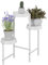 Relaxdays Pflanzenständer, 3 Ablagen, Metall & Kunststoff, HxBxT: 61 x 55 x 30 cm, Innenbereich, Blumenständer, weiß
