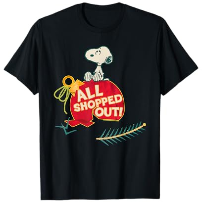 Peanuts Xmas Snoopy All Shopped Out Weihnachtsfeier Feiertag T-Shirt