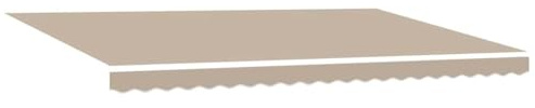 vidaXL Markisenersatzstoff Beige 5 x 3 m Polyester, Moderner, rechteckiger Markisenstoff, wetterfest, UV-Schutz, wasserabweisend, pflegeleicht, ideal für draußen