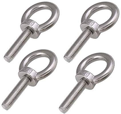 4 Pezzi Bullone per Sollevamento M8 * 40mm, Bulloni Dell'anello 304 Acciaio Inox Bullone a Occhiello con Anello di Sollevamento per gli Occhi, Bulloni a Forma di Anello per Esterni, Altalena, Casa