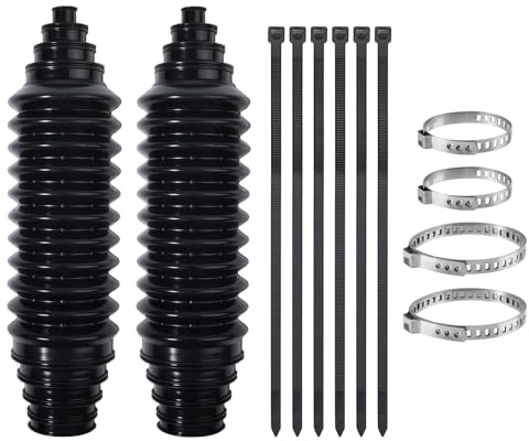 LEONTOOL Inner Tie Rod Boot Kit, 2 Pcs Universal Adjustable Car Tie Rod Boot with Bellow Cable Ties and Clamps,Dustproof Silicone Rack and Pinion Boots Accessories for Cars, SUVs, Trucks