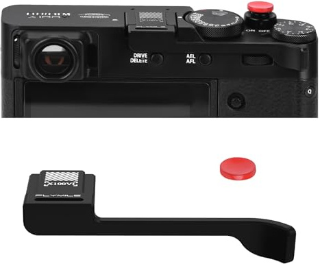 Daumenauflage Metall Blitzschuhabdeckung mit Auslöser für FUJIFILM X100VI / X100V Fuji Zubehör (Schwarz)