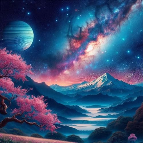 Puzzle 100 Teile,Sternenhimmelberg Puzzle Für Erwachsene,Holzpuzzle Herausforderndes Geschicklichkeitsspiel Für Die Ganze Familie(35x35 cm)