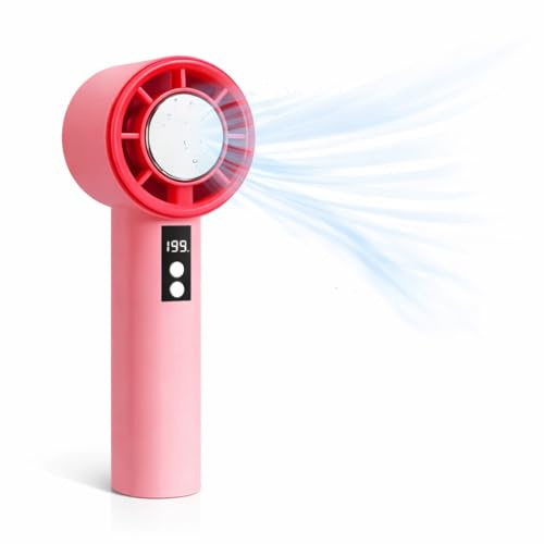 TK Gruppe Timo Klingler Ventilatore a mano con funzione di raffreddamento integrata fino a 5 °C, mini ventilatore tascabile con USB C, ricaricabile e portatile (rosa)