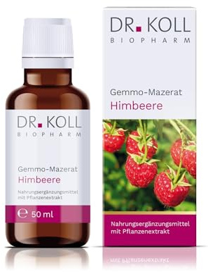 Dr. Koll Biopharm Gemmo macerato di lampone, 50 ml, estratto di germogli biologici, 100% vegano e senza glutine, gocce naturali con polifenoli per il benessere generale