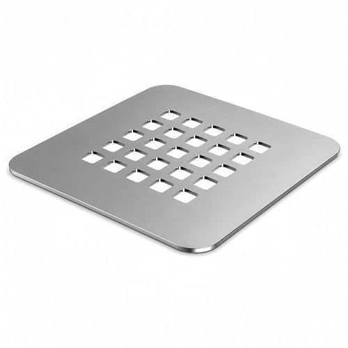 Rejilla Desagüe Ducha Cuadrada 125x125mm Acero INOX FLUVIA (INOX Cepillado) | Acero Inoxidable