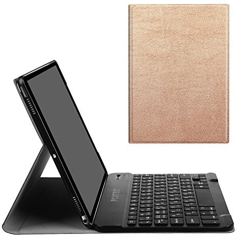 iPad Pro10.5 Keyboard Case, Ultra-Slim Removable Wireless Bluetooth Keyboard Keyboard PU Folding Leather Folio Keyboard Cover For Apple iPad Pro10.5 / A1701, A1709 (For iPad Pro10.5, Rose Gold)