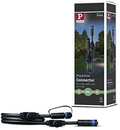 Paulmann 939.94 Outdoor Plug & Shine Connector 1m 1in-3out IP68 2x1,5qmm² 93994 Verlängerungskabel V
