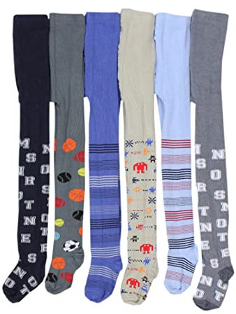 TupTam Calzamaglie Tinta Unita e Stampate Bambino, Set di 6, Mix di colori 4, 116-122
