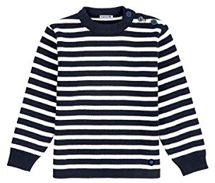 Armor Lux Unisex Gestreifter Kinder Marine-Stil Fouesnant aus Wolle und Acryl Pullover