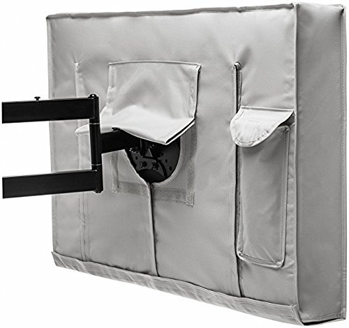 Mitef Outdoor Full TV Cover Weatherproof and Dust-proof Universal Protector, Fits 55 - 58 TVs, Grey