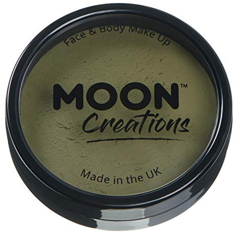 Moon Creations Maquillaje Facial y Corporal Profesional | Pintura de Color Profesional | Pintura Facial para Niños, Adultos, Disfraces, Festivales, Halloween ejercito verde 36g