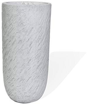 Köhko® Pot de fleurs rond en fibre de verre - Diamètre : 44 x 79 cm - Ivoire